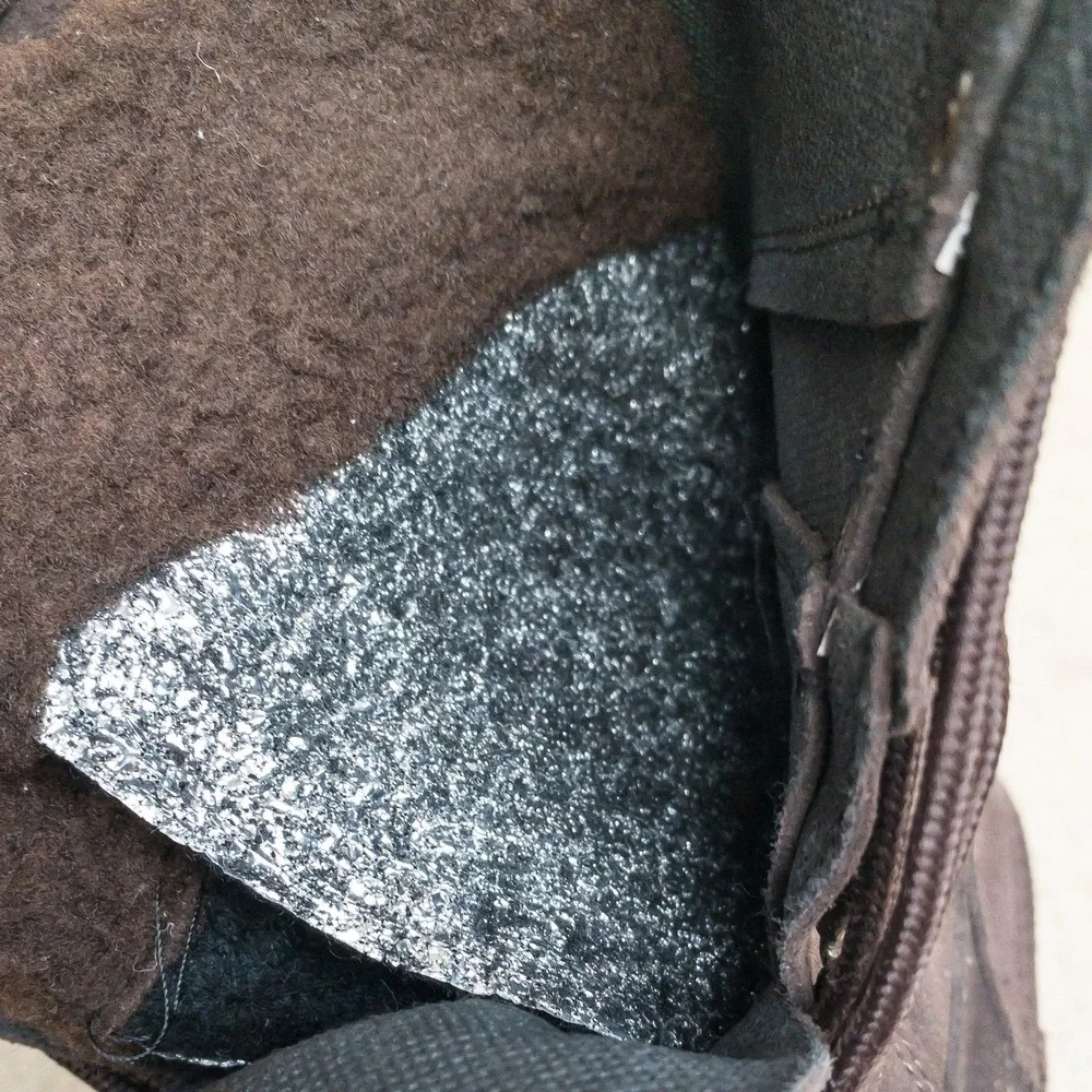 Lands' End Duck Boots Mens 8D Brown Suede Insulated Snow Winter Rubber Suede